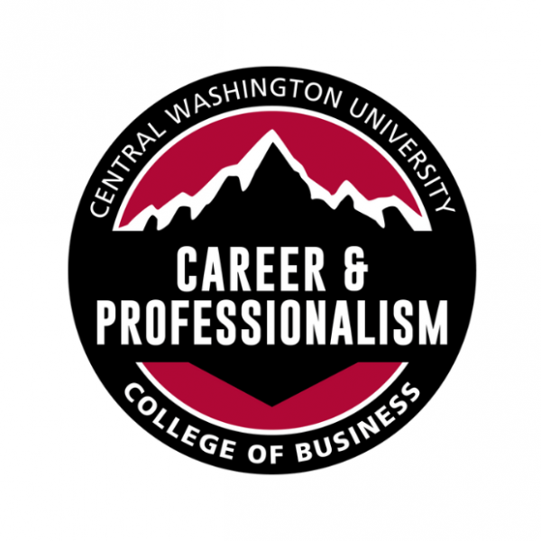 Logo for CWU College of Business career and professionalism.